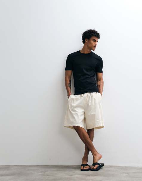Weekday - Oversized short van linnenmix in beige - view 1