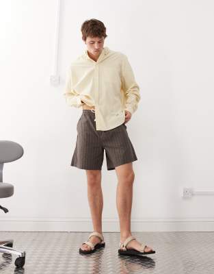 Weekday Oversized Shorts In Brown