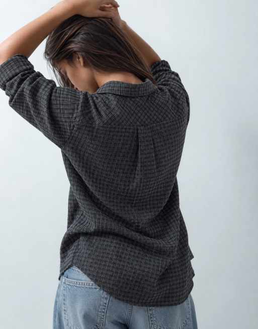 Weekday oversized skjorte i sort tern, 10 af 10