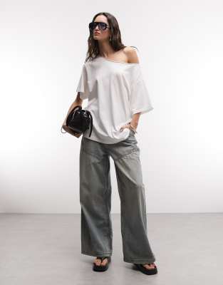 Weekday Oversized Slouchy Fit Dropped Shoulder T-shirt In Green