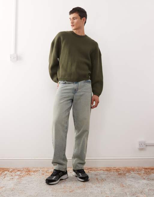 Weekday oversized sweater in khaki green, 2 of 5