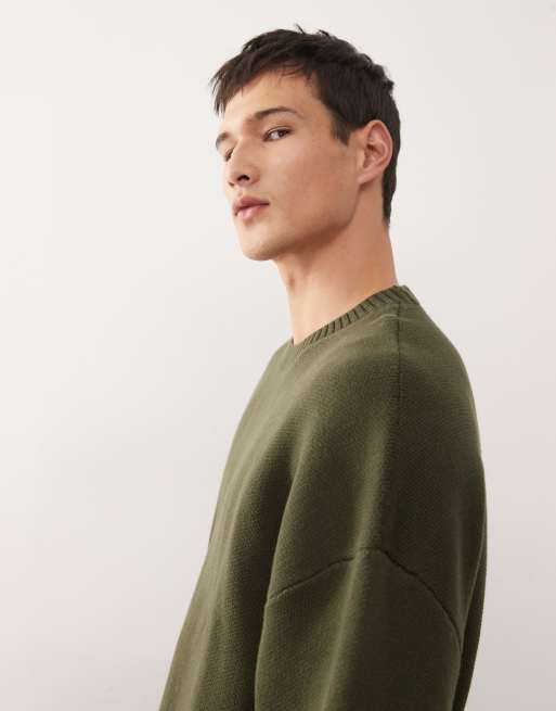 Weekday oversized sweater in khaki green, 4 of 5