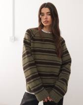 ASOS DESIGN gauzy sheer plaid long sleeve top in multi