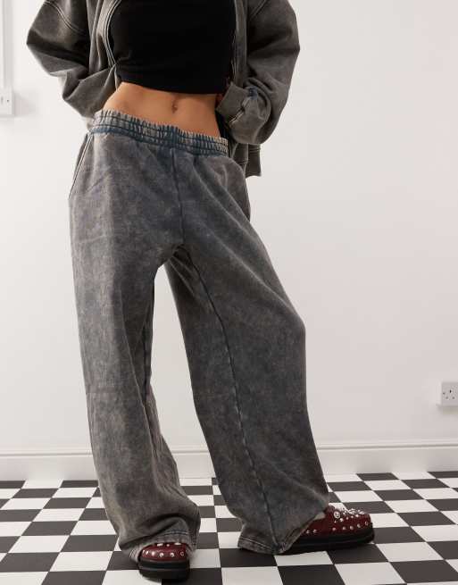 Weekday oversized sweatpants in blue acid wash - part of a set, 4 of 5