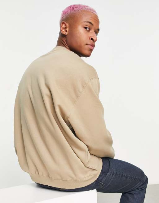 Weekday oversized sweatshirt in beige | ASOS