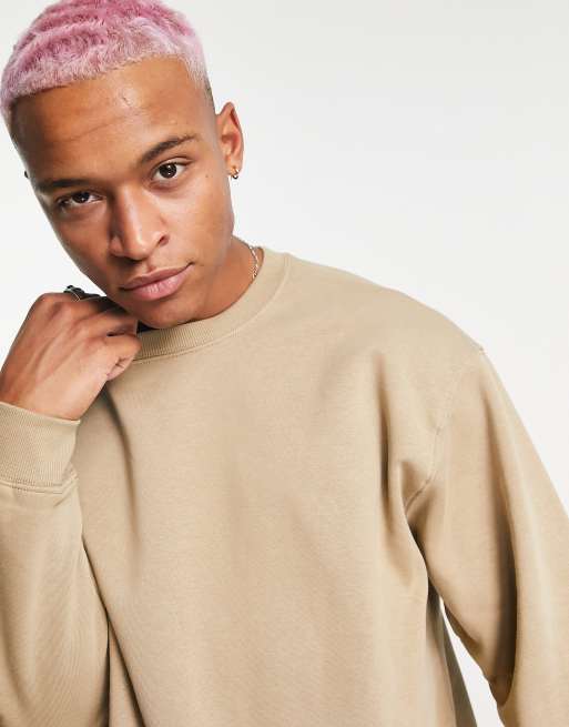 Weekday oversized sweatshirt in beige | ASOS