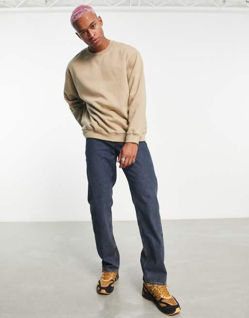 Weekday oversized sweatshirt in beige | ASOS