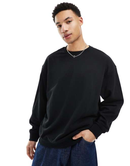 Oversized Fit Sweatshirt - Black - Men