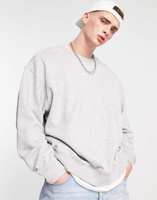 Weekday - Oversized sweatshirt in gemêleerd grijs