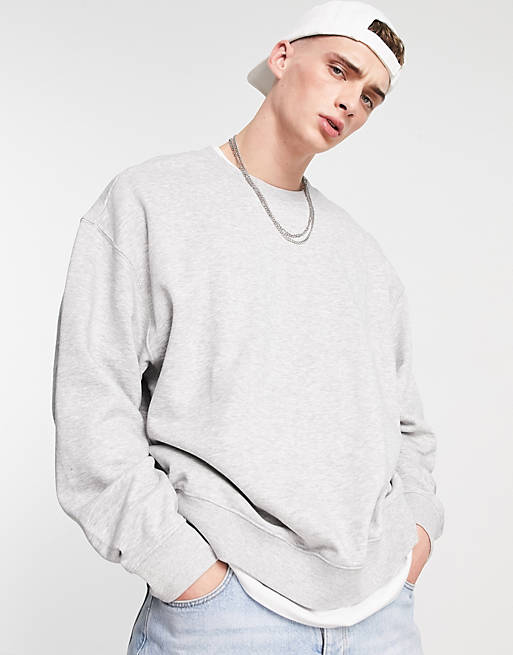 Weekday oversized sweatshirt in grey melange