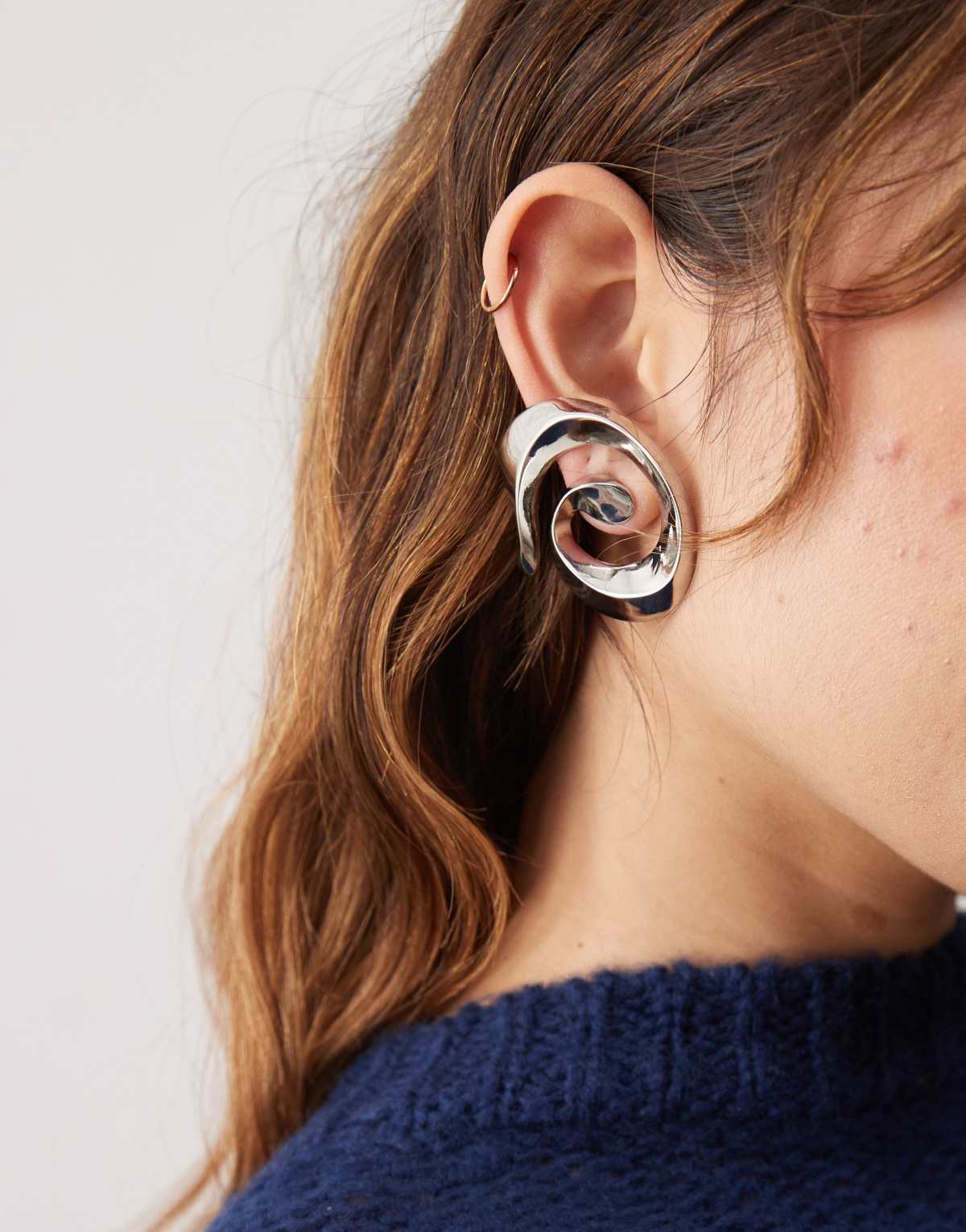 Weekday oversized swirl earrings in silver