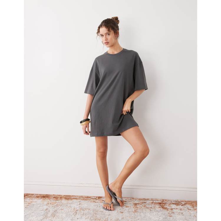 asos oversized t shirt dress ASOS DESIGN oversized mini t-shirt dress in green