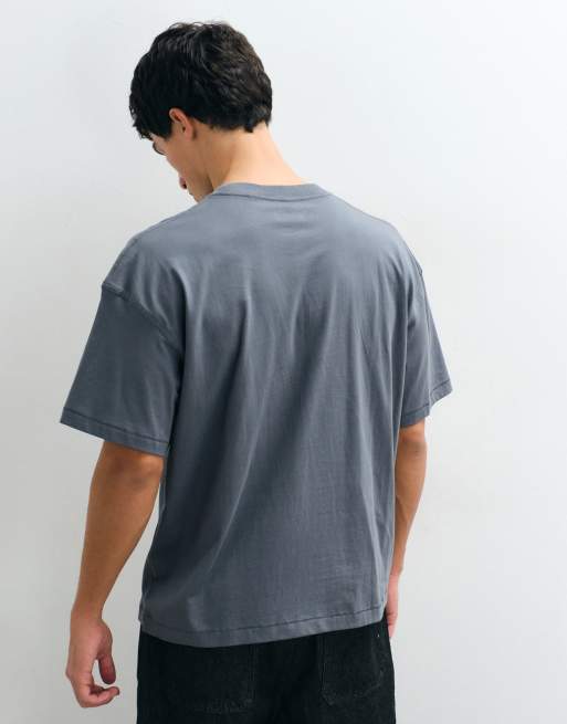 Weekday oversized T-shirt i boxy fit i stålgrå, 2 af 9