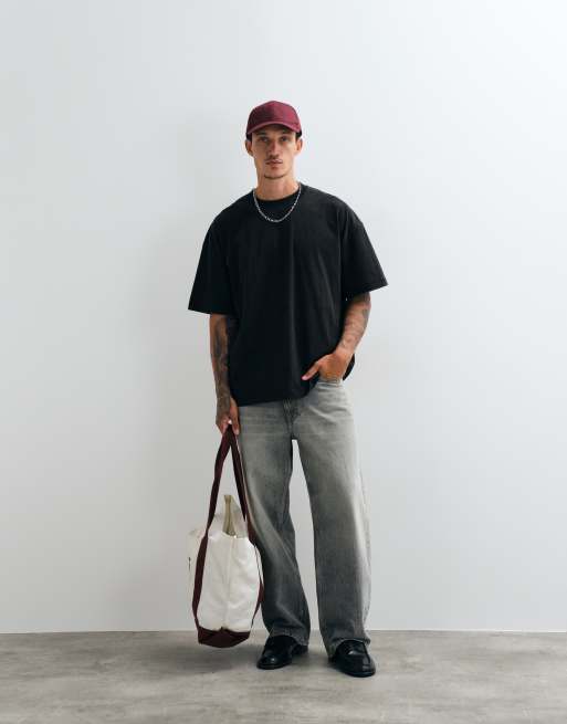 Weekday oversized t-shirt i vintage svart, 3 av 5