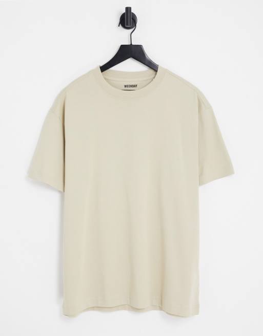 Weekday oversized T-shirt in beige | ASOS