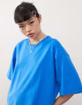 [Weekday] Weekday oversized T-shirt in blue XS Bright Blue