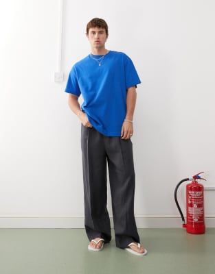 Weekday Oversized Heavyweight T-shirt In Blue