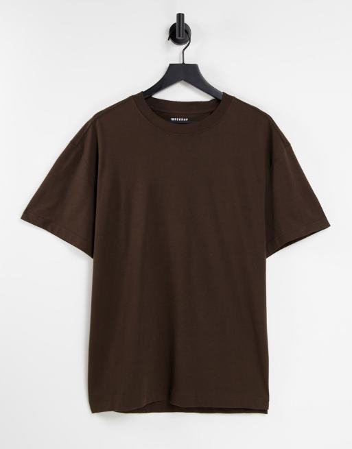 Plain brown t outlet shirt