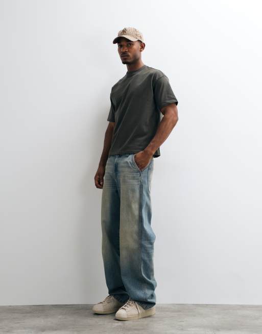 Weekday oversized t-shirt in dark khaki, 2 of 5