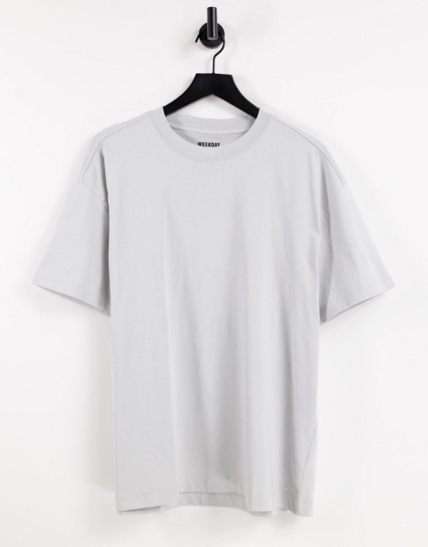 Weekday - Oversized T-shirt in effen grijs