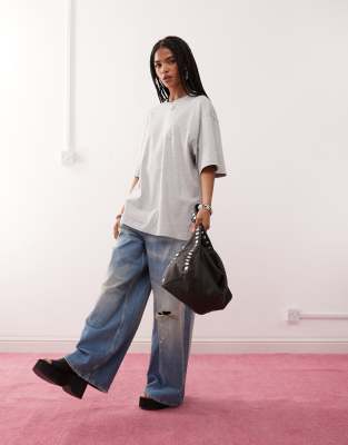 Weekday Oversized T-shirt In Gray