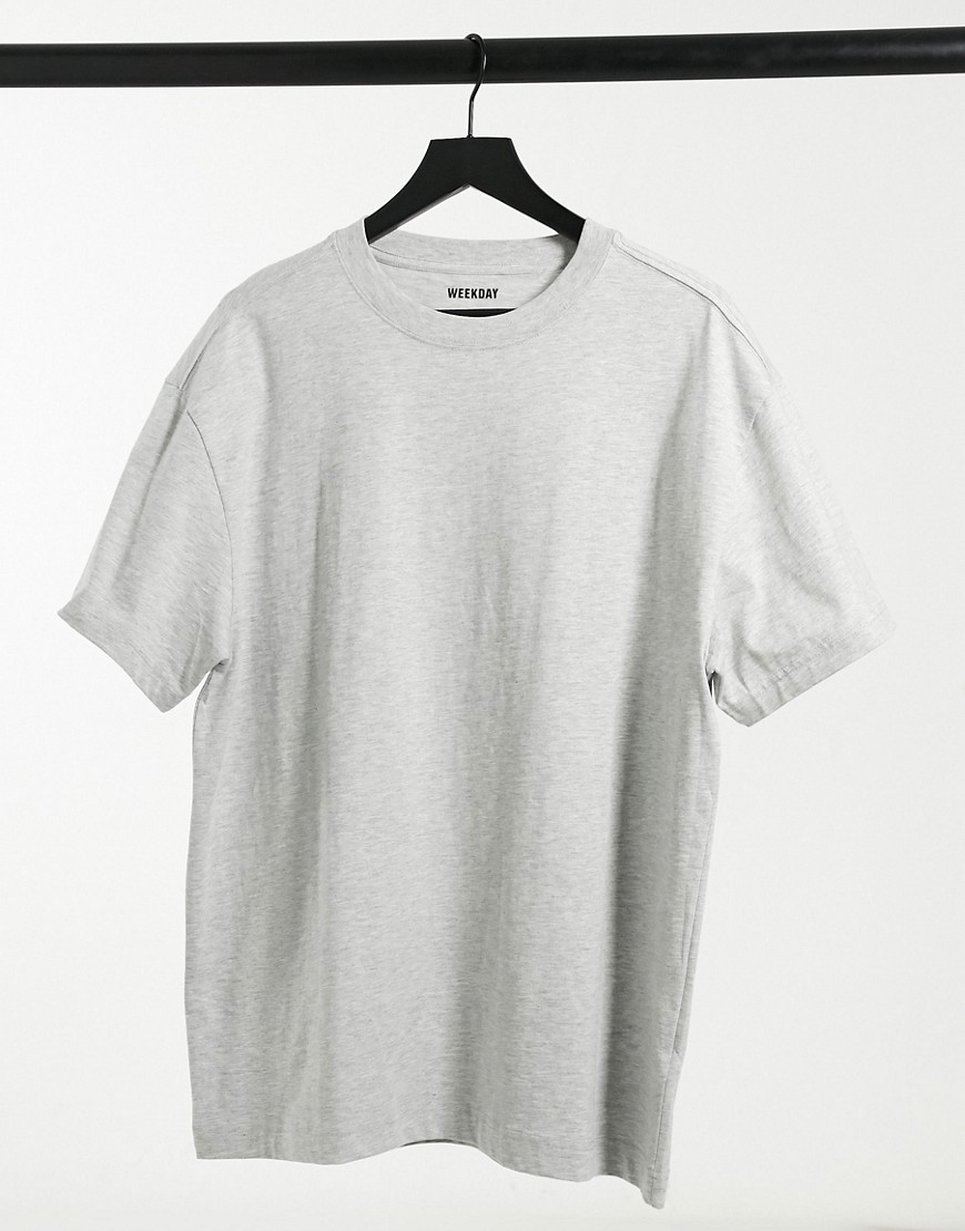Weekday Oversized T-Shirt in gray melange-Grey