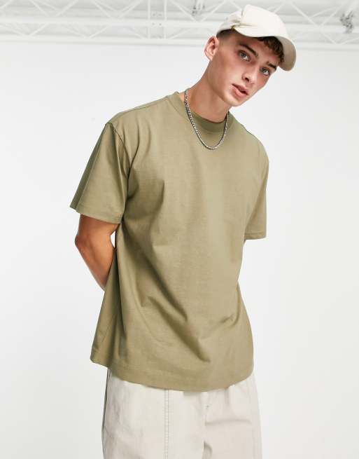 Weekday oversized t-shirt in khaki exclusive at ASOS | ASOS