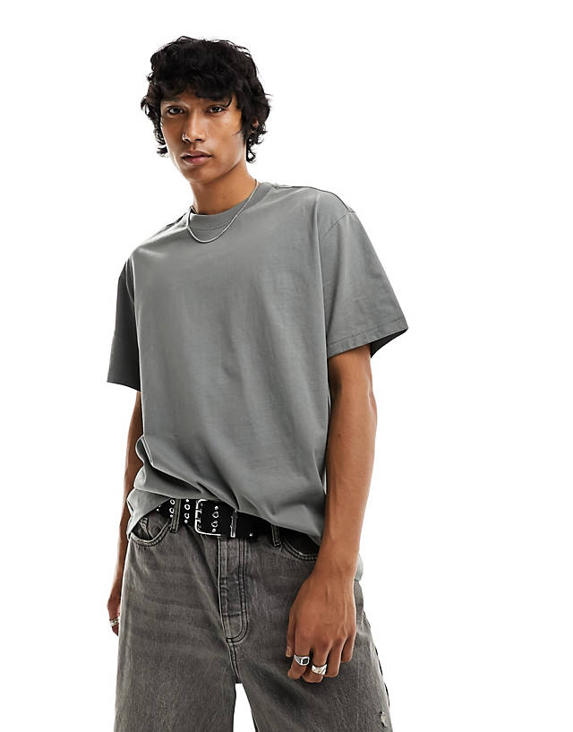 Weekday - oversized t-shirt in khaki grey