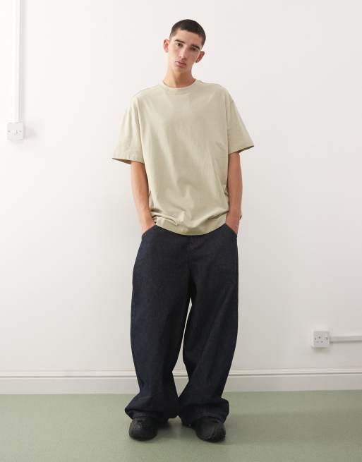 Weekday oversized t-shirt in khaki, 2 of 5