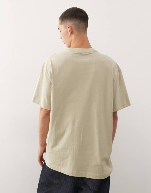 Weekday oversized t-shirt in khaki, 3 of 5