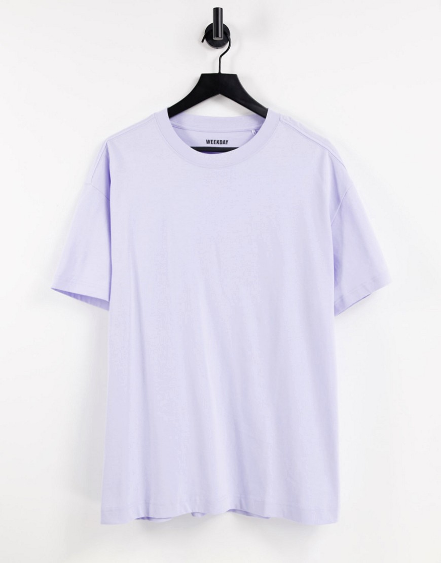 Weekday oversized t-shirt in light blue-Blues