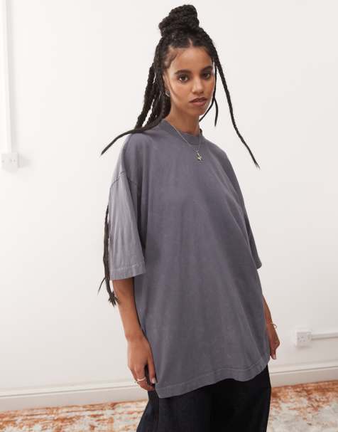 Weekday oversized t-shirt in light grey wash - view 1
