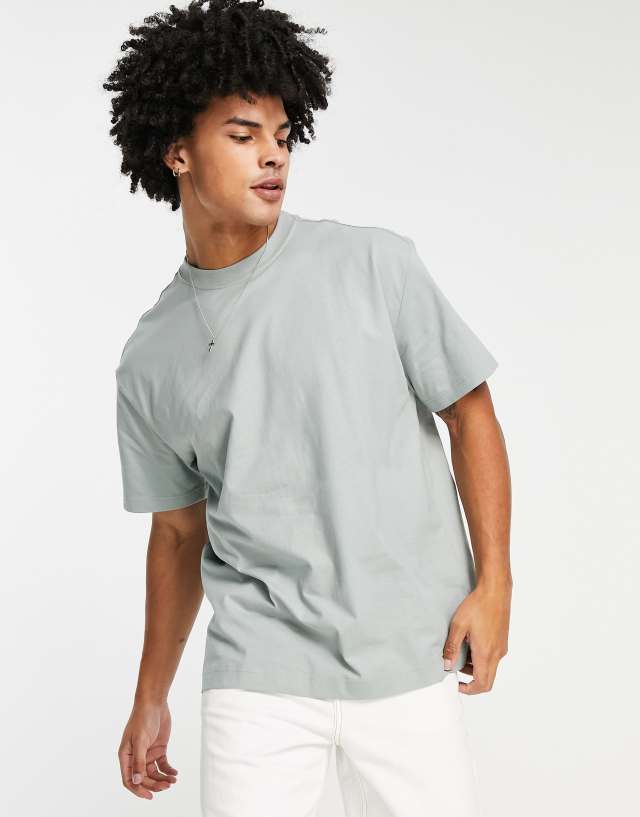 Weekday oversized T-shirt in sage exclusive to ASOS