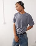 [Weekday] Weekday oversized t-shirt in steel blue XS Steel blue