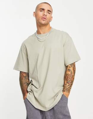 Weekday oversized t-shirt in stone | ASOS