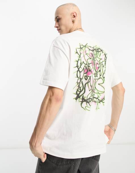 Witte t discount shirts met print