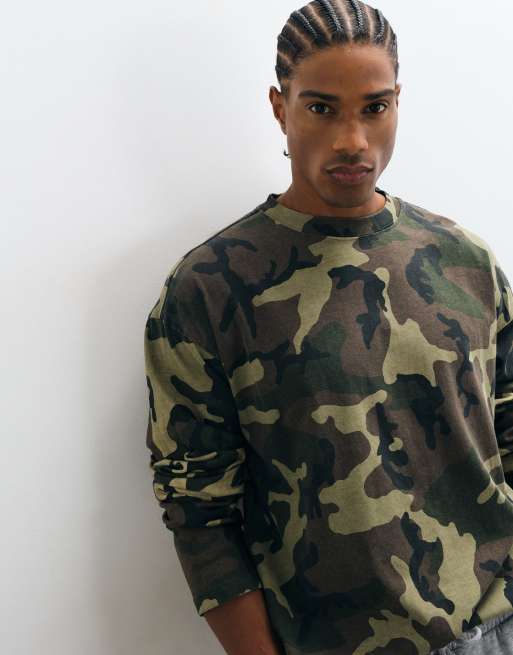 Weekday oversized T-shirt met lange mouwen in camoprint, 5 van 5