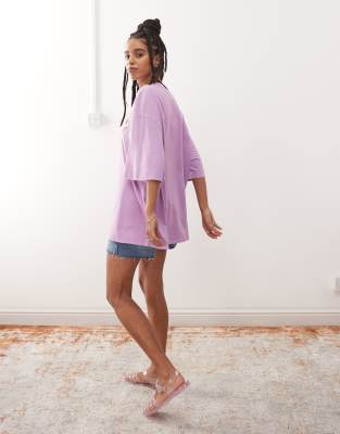 Weekday Oversized T-shirt With Deep Dreams Graphic Print In Pink