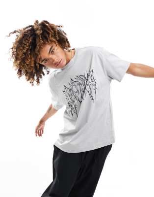 oversized T-shirt with dreamer graphic print in gray