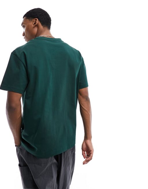 Weekday oversized t-shirt with raised alien print in dark green