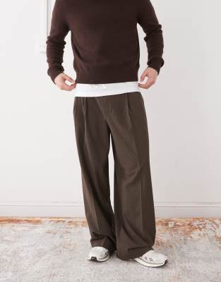 Weekday Oversized Tailored Pants In Brown