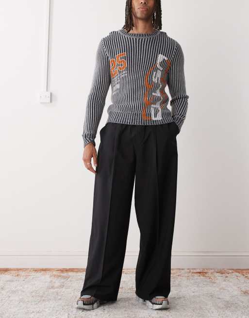 Weekday oversized tailored trousers with elasticated waistband in black, 2 of 5