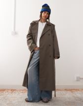 ASOS DESIGN oversized poplin shirt with contrast tie in plum