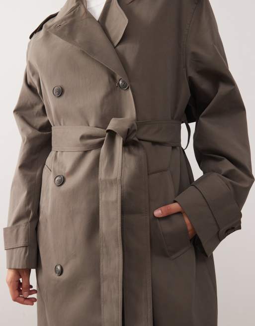 Weekday oversized trench coat in dark mole | ASOS