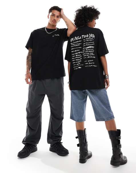 Weekday - Oversized uniseks T-shirt met grafische print van tourposter in zwart, exclusief bij ASOS - view 1