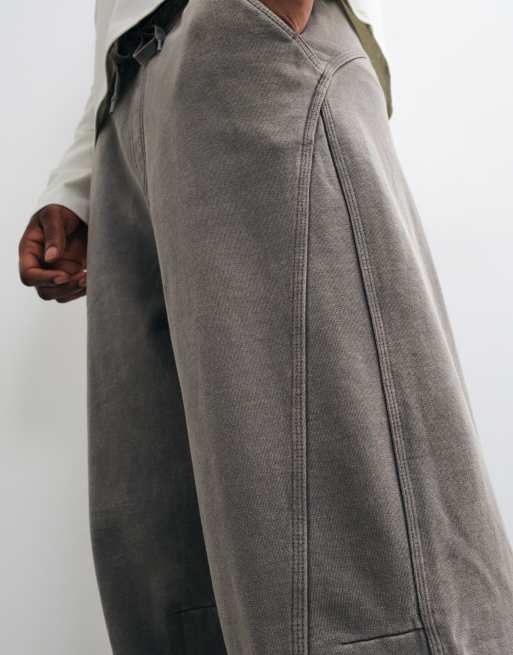 Weekday oversized vida joggers med dekorativ söm i grått, 5 av 5