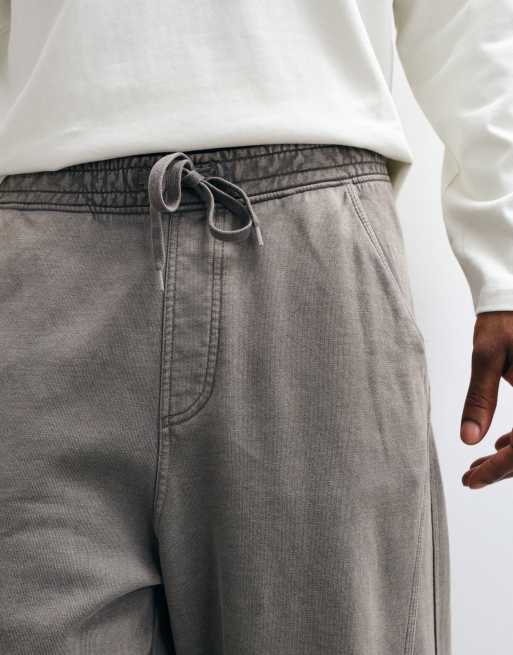 Weekday oversized wide leg joggers with seam detail in grey, 4 of 5