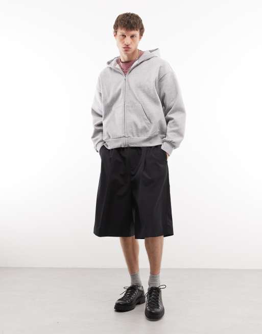 Weekday oversized zip up hoodie in heather gray, 2 of 5