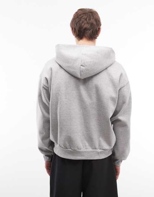 Weekday oversized zip up hoodie in heather gray, 5 of 5