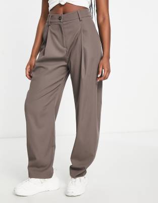 Weekday ovoid pants in dark brown